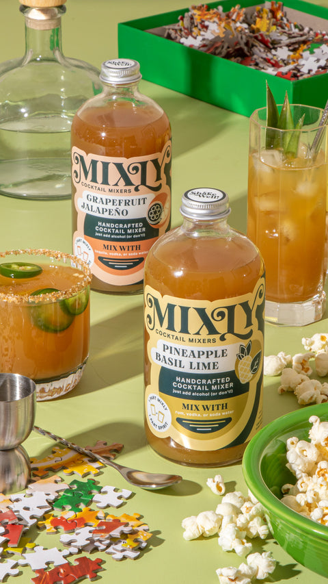 Mixly All-Natural Cocktail or Mocktail Mixers - Grapefruit Jalapeño & Pineapple Basil Lime