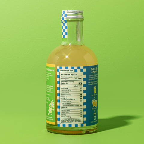 Mixly Elderflower Mint Spritz Mixer Nutrition Fact Panel Image