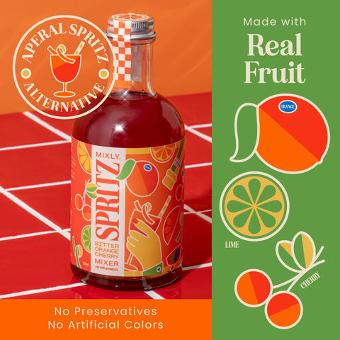 Bitter Orange Cherry Spritz | Non Alcoholic Cocktail & Mocktail Mixer