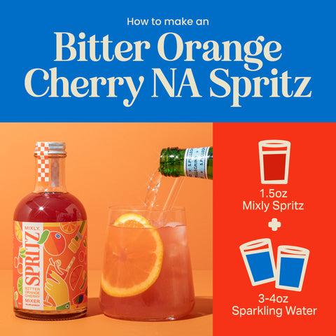 Bitter Orange Cherry Spritz | Non Alcoholic Cocktail & Mocktail Mixer