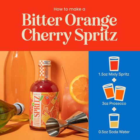 Bitter Orange Cherry Spritz | Non Alcoholic Cocktail & Mocktail Mixer