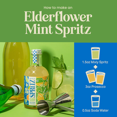 Elderflower Mint Spritz | Non Alcoholic Cocktail & Mocktail Mixer