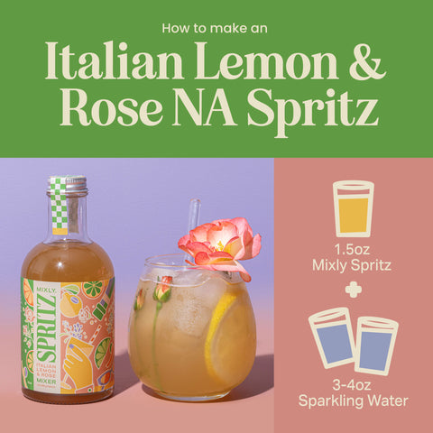 New! Italian Lemon & Rose Spritz | Non Alcoholic Cocktail & Mocktail Mixer