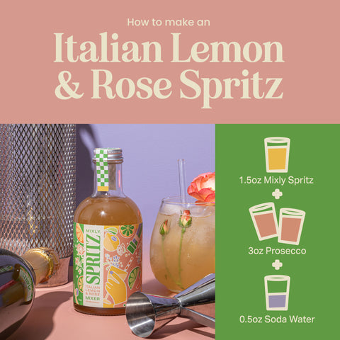 New! Italian Lemon & Rose Spritz | Non Alcoholic Cocktail & Mocktail Mixer