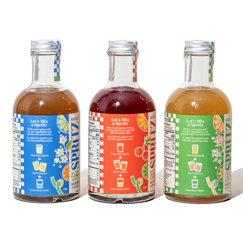 New! Mixly Spritz Mixer Trio | Non Alcoholic Cocktail & Mocktail Gift Set